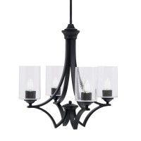 Zilo Uplight, 4 Light, Chandelier In Matte Black Finish With 4