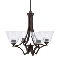 Zilo Uplight, 4 Light, Chandelier In Dark Granite Finish With 7