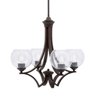 Zilo Uplight, 4 Light, Chandelier In Dark Granite Finish With 5.75