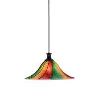 Stem Pendant With Hang Straight Swivel Shown In Matte Black Finish With 16