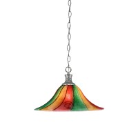 Chain Hung Pendant Shown In Brushed Nickel Finish With 16