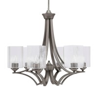 Zilo Uplight, 6 Light, Chandelier In Graphite Finish With 4