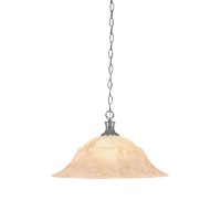 Chain Hung Pendant Shown In Brushed Nickel Finish With 20