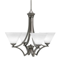 Zilo Uplight, 4 Light, Chandelier In Graphite Finish With 7