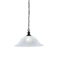 Chain Hung Pendant Shown In Matte Black Finish With 20