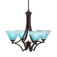 Zilo Uplight, 4 Light, Chandelier In Dark Granite Finish With 7