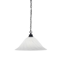 Chain Hung Pendant Shown In Matte Black Finish With 20