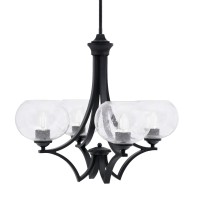 Zilo Uplight, 4 Light, Chandelier In Matte Black Finish With 7