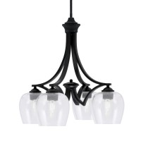 Zilo Downlight, 4 Light, Chandelier In Matte Black Finish With 6