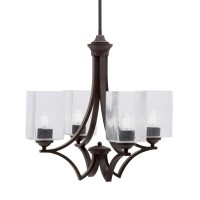 Zilo Uplight, 4 Light, Chandelier In Dark Granite Finish With 4