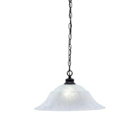 Chain Hung Pendant Shown In Matte Black Finish With 20