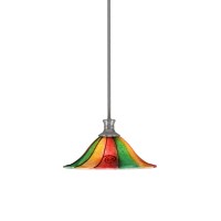 Stem Pendant With Hang Straight Swivel Shown In Brushed Nickel Finish With 14