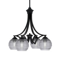 Zilo Downlight, 4 Light, Chandelier In Matte Black Finish With 6