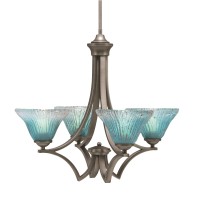 Zilo Uplight, 4 Light, Chandelier In Graphite Finish With 4.5