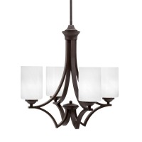 Zilo Uplight, 4 Light, Chandelier In Dark Granite Finish With 4