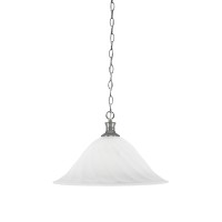 Chain Hung Pendant Shown In Brushed Nickel Finish With 20