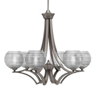 Zilo Uplight, 6 Light, Chandelier In Graphite Finish With 6