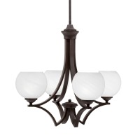 Zilo Uplight, 4 Light, Chandelier In Dark Granite Finish With 5.75