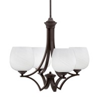 Zilo Uplight, 4 Light, Chandelier In Dark Granite Finish With 6