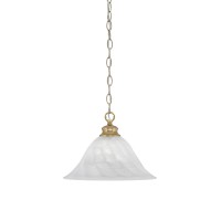 Chain Hung Pendant Shown In New Age Brass Finish With 14