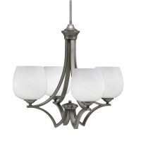 Zilo Uplight, 4 Light, Chandelier In Graphite Finish With 6