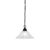 Chain Hung Pendant Shown In Matte Black Finish With 12