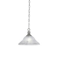 Chain Hung Pendant Shown In Brushed Nickel Finish With 12