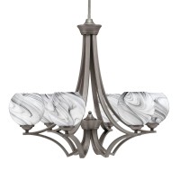 Zilo Uplight, 6 Light, Chandelier In Graphite Finish With 5.75