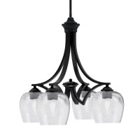 Zilo Downlight, 4 Light, Chandelier In Matte Black Finish With 6