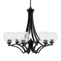 Zilo Uplight, 6 Light, Chandelier In Matte Black Finish With 5.75