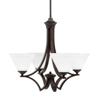 Zilo Uplight, 4 Light, Chandelier In Dark Granite Finish With 7