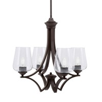 Zilo Uplight, 4 Light, Chandelier In Dark Granite Finish With 5