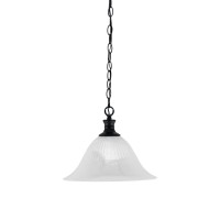 Chain Hung Pendant Shown In Matte Black Finish With 14