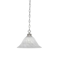 Chain Hung Pendant Shown In Brushed Nickel Finish With 14