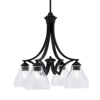 Zilo Downlight, 4 Light, Chandelier In Matte Black Finish With 6.25