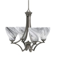 Zilo Uplight, 4 Light, Chandelier In Graphite Finish With 6.25