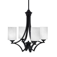 Zilo Uplight, 4 Light, Chandelier In Matte Black Finish With 4