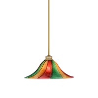 Stem Pendant With Hang Straight Swivel Shown In New Age Brass Finish With 16