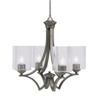 Zilo Uplight, 4 Light, Chandelier In Graphite Finish With 4