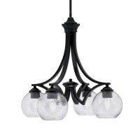 Zilo Downlight, 4 Light, Chandelier In Matte Black Finish With 5.75