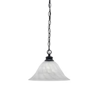 Chain Hung Pendant Shown In Matte Black Finish With 14