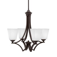 Zilo Uplight, 4 Light, Chandelier In Dark Granite Finish With 4.5