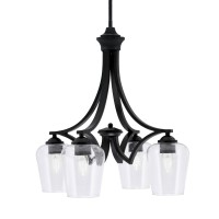 Zilo Downlight, 4 Light, Chandelier In Matte Black Finish With 5