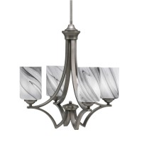 Zilo Uplight, 4 Light, Chandelier In Graphite Finish With 5.75