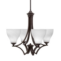 Zilo Uplight, 4 Light, Chandelier In Dark Granite Finish With 6.25