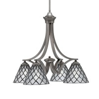 Zilo Downlight, 4 Light, Chandelier In Graphite Finish With 7