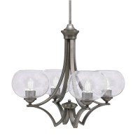 Zilo Uplight, 4 Light, Chandelier In Graphite Finish With 7