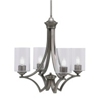 Zilo Uplight, 4 Light, Chandelier In Graphite Finish With 4