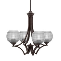 Zilo Uplight, 4 Light, Chandelier In Dark Granite Finish With 6