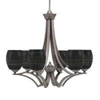 Zilo Uplight, 6 Light, Chandelier In Graphite Finish With 5